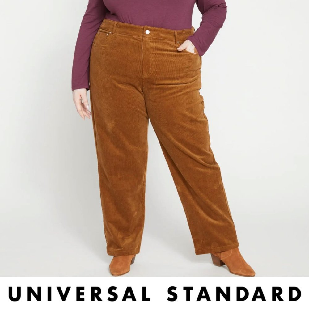 Cassidy High Rise Straight Corduroy Pants in Toasted Coconut (26)